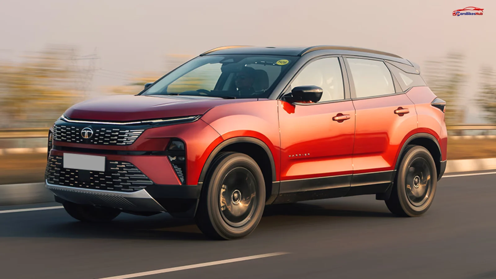 Tata Harrier premium mid-size SUV front design with bold grille and LED DRLs