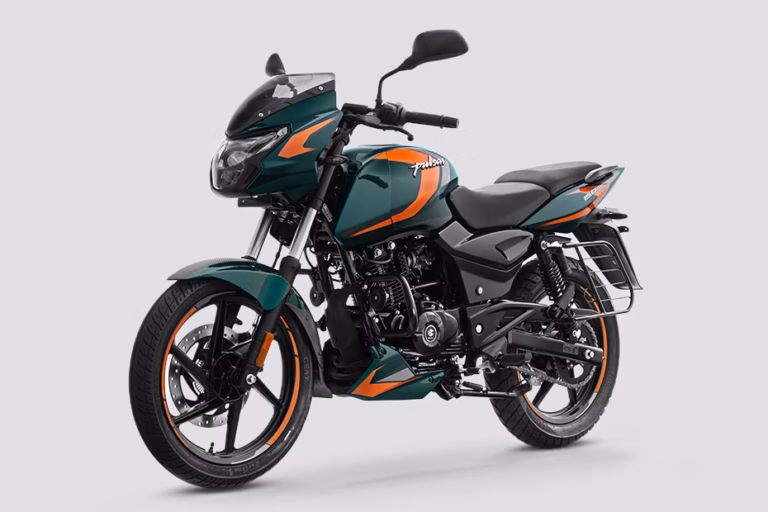 Bajaj Pulsar 150 side profile showcasing sporty design and muscular fuel tank styling