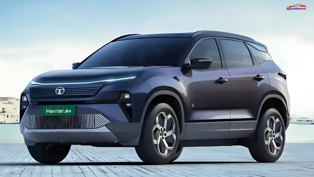 Tata Harrier EV front view showcasing bold electric SUV design