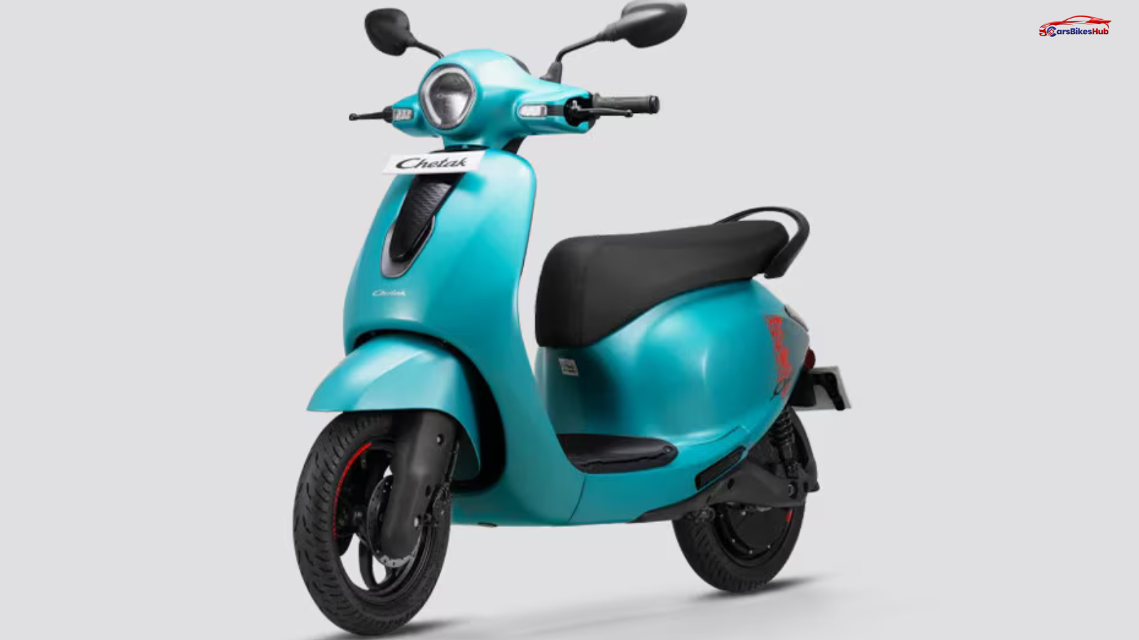 Bajaj Chetak electric scooter in city setting with classic-inspired design
