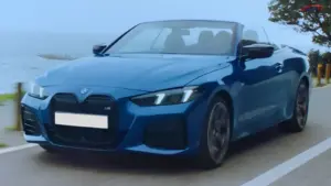 BMW M440i xDrive Convertible parked with roof down showcasing sporty luxury design and signature kidney grille