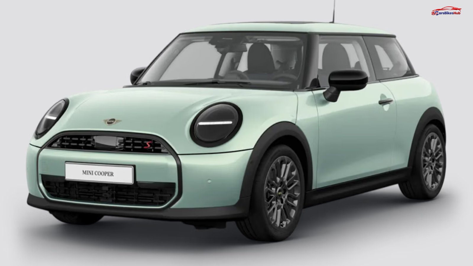 2026 Mini Cooper S front profile with sporty design and signature circular headlights