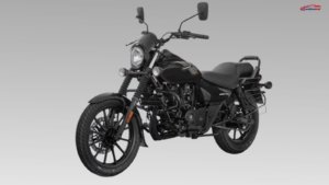 Bajaj Avenger Street 220 cruiser motorcycle parked outdoors showcasing its low-slung design and blacked-out styling