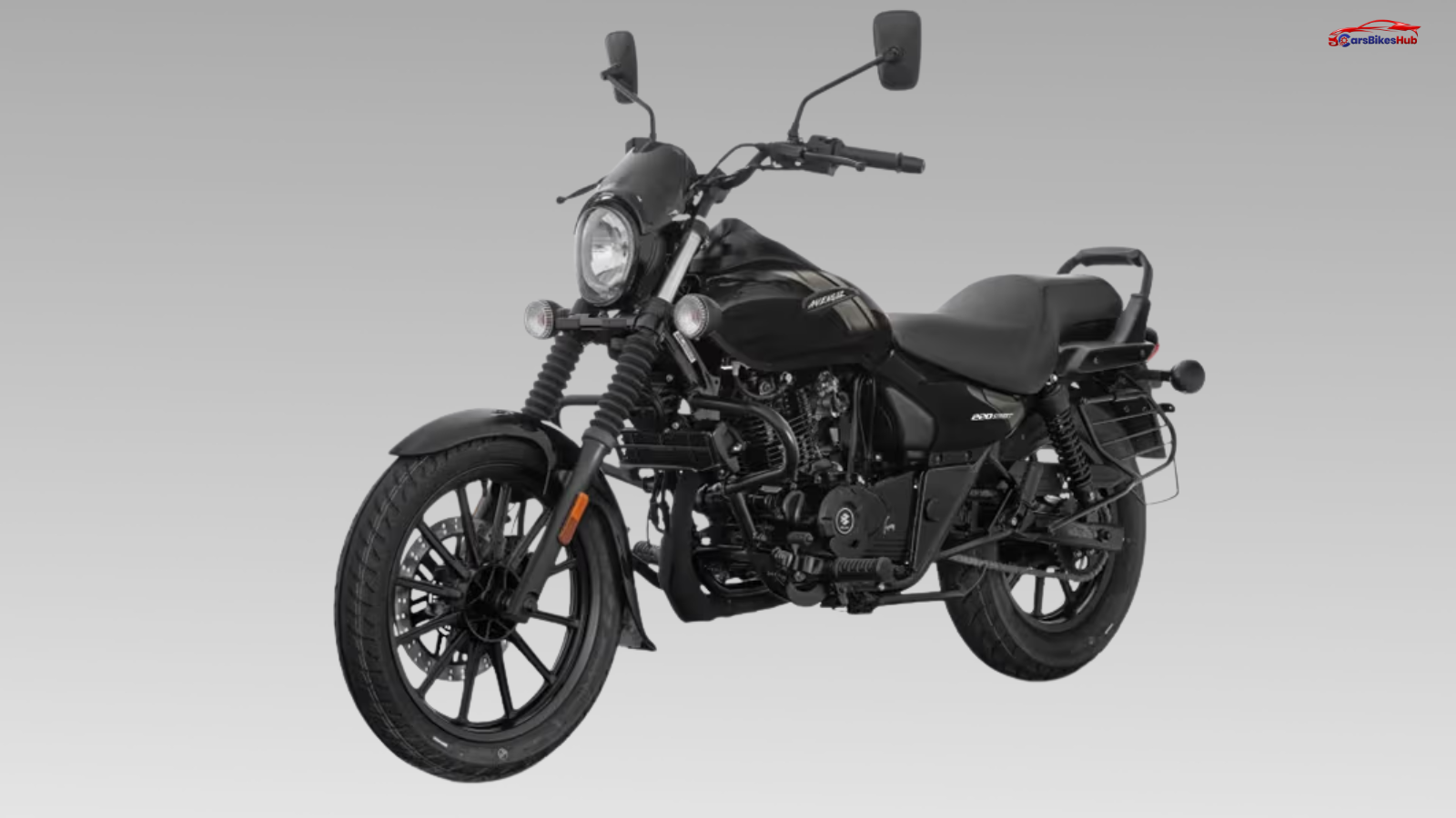 Bajaj Avenger Street 220 cruiser motorcycle parked outdoors showcasing its low-slung design and blacked-out styling