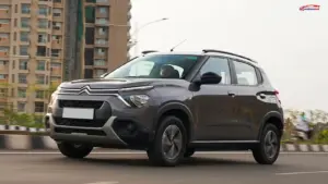 Citroen eC3 electric SUV hatchback parked on a city road showcasing its modern design and EV styling