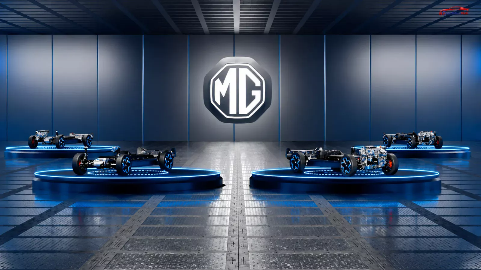 JSW MG Motor India MG ADAPT platform showcasing multiple vehicle architectures designed to support EV, HEV, PHEV and REEV powertrains.