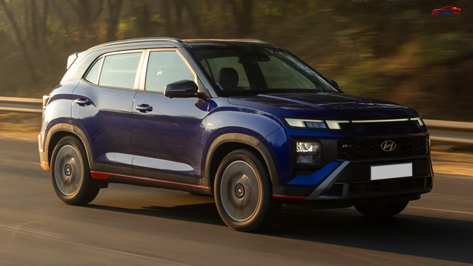 Hyundai Creta N Line front three-quarter view showcasing its sporty design, LED lighting and signature N Line styling in India