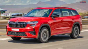 Skoda Kodiaq RS 2026 premium performance SUV featuring RS styling, AWD and sporty exterior design in India.