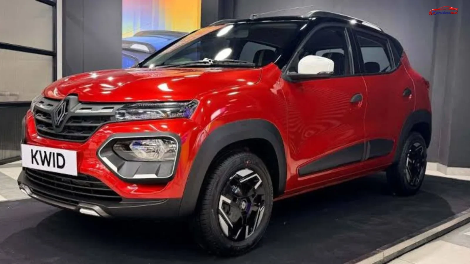 Renault Kwid 2026 parked on a city road showcasing its updated design, front fascia and SUV-inspired styling.