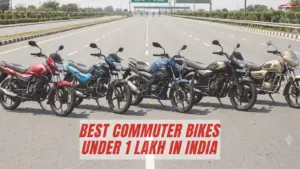 Best commuter bikes under ₹1 lakh in India (2026), including Hero Splendor Plus, Honda Shine 100, TVS Sport, TVS Radeon and Bajaj Platina 110.
