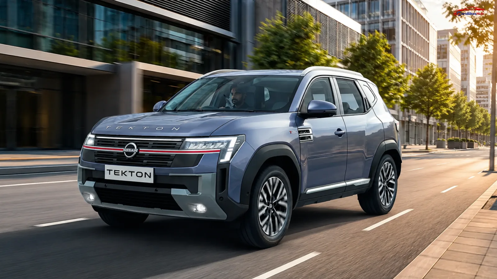 Nissan Tekton 2026 mid-size SUV in bold metallic finish on the road