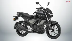Yamaha FZ Blue Flex motorcycle in Metallic Black showcasing Yamaha's first flex-fuel bike compatible with E20 to E85 ethanol fuel in India