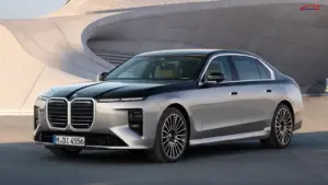 BMW i7 Facelift 2026 electric luxury sedan with updated front design
