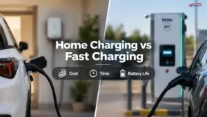 Home charging vs fast charging for an electric vehicle