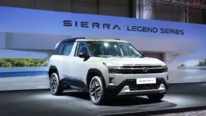 Tata Sierra Legend Series SUV displayed at an auto show