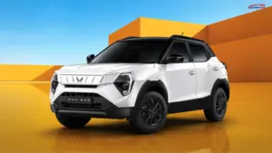 Mahindra XUV 3XO REVX EDGE SUV in white with black roof
