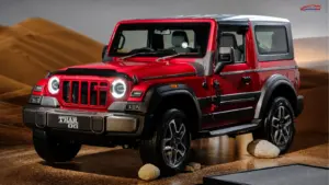 2026 Mahindra Thar OG three-door SUV in red